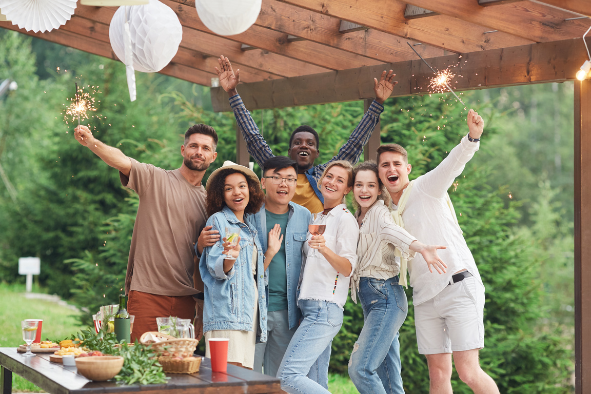 Diverse Friends at Outdoor Party